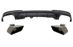 Difusor parachoques trasero deportivo para Bmw 5 Series F10 F11 (2011-2017) + colas de escape M-Performance Look negro