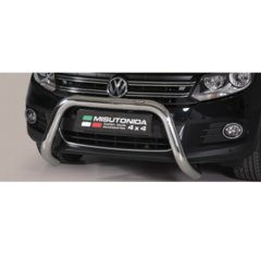 Defensa delantera barras en Acero Inoxidable Homologacion Ec Volkswagen Tiguan Sport & Style/ Trend & Fun 11- Super Bar Acero Inox Diametro 76